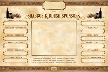 Picture of Kiddush Sign Monthly Sponsors + Insert