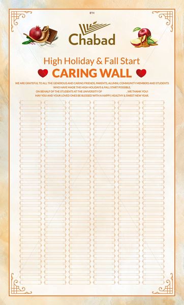 Picture of High Holidays Caring Wall - Chabad on Campus