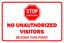 Picture of No Visitor Sign