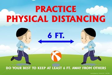 Picture of Social Distancing Safety Sign - Kids Playing
