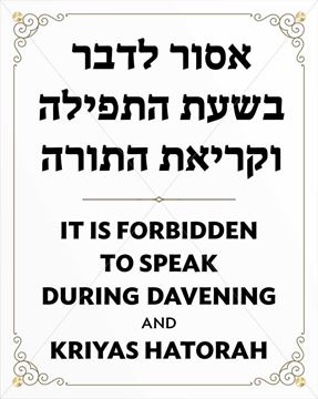Picture of Acrylic Sign - No-Talking-During-Davening